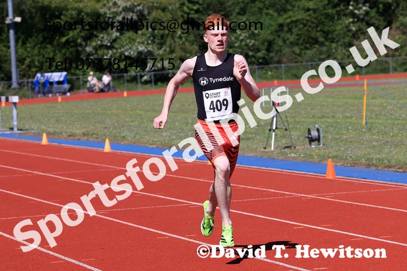 Mens under-17s 400 metres 2025 North Eastern Track and Field Champs., Shildon, County Durham. Photo: David T. Hewitson/Sports for All Pics